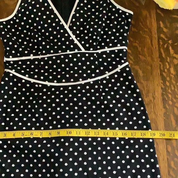 INC black and white polka dot  fit and flare dress - Picture 11 of 12